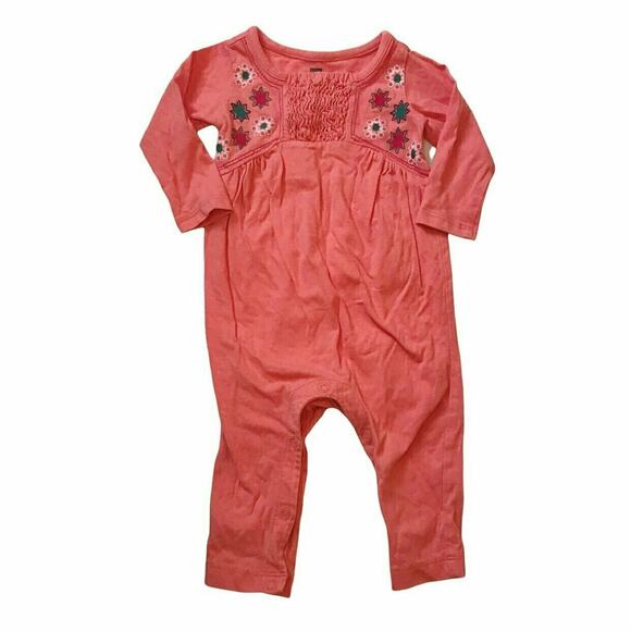 Tea Collection 100% Cotton Embroidered Romper 0-3M - Picture 1 of 4
